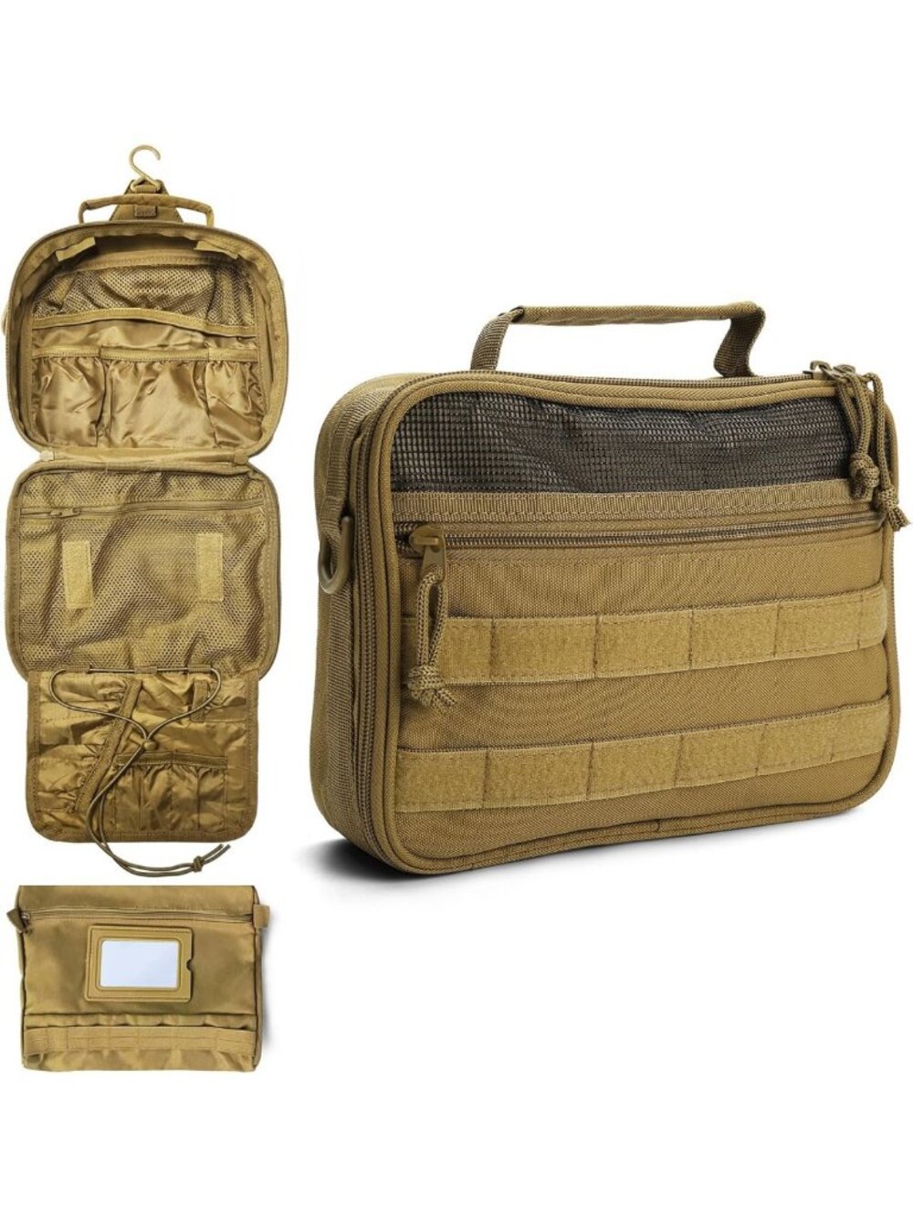 Travel Toiletry Organizer Bag for Men - Dopp Kit, Hanging Hygiene & Shaving Bag